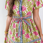 Hand Block Printed Floral Dress