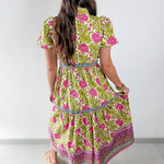 Hand Block Printed Floral Dress
