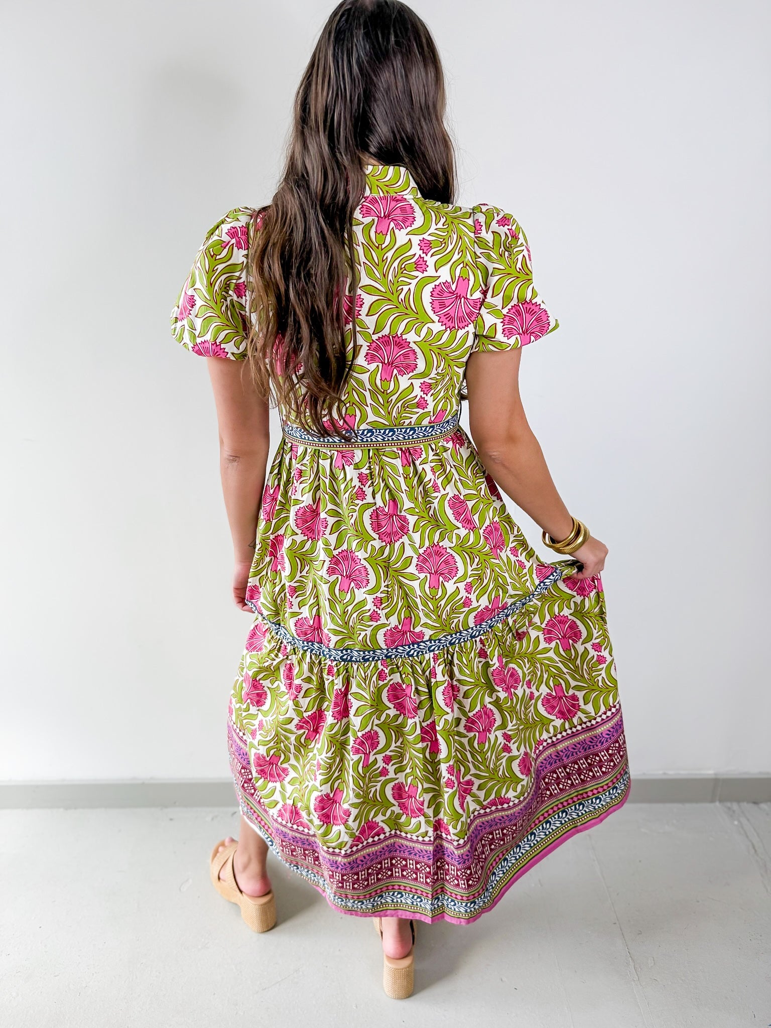 Hand Block Printed Floral Dress