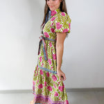 Hand Block Printed Floral Dress