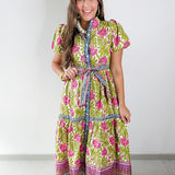 Hand Block Printed Floral Dress