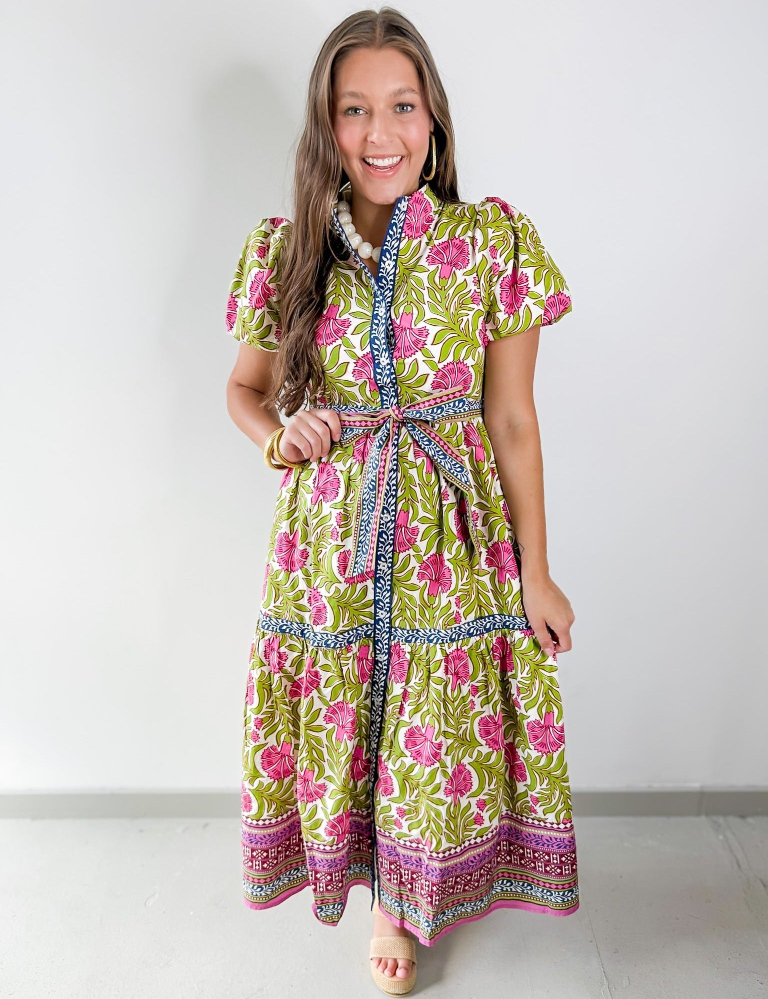 Hand Block Printed Floral Dress