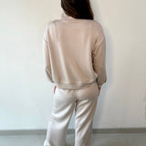 Hannah Half zip top & Pant Set - Almond
