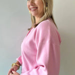 Heart Button Round Neck Cardigan