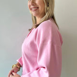 Heart Button Round Neck Cardigan