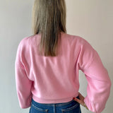 Heart Button Round Neck Cardigan