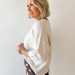 Heathered Crew Boxy Top - Oatmeal