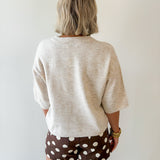 Heathered Crew Boxy Top - Oatmeal
