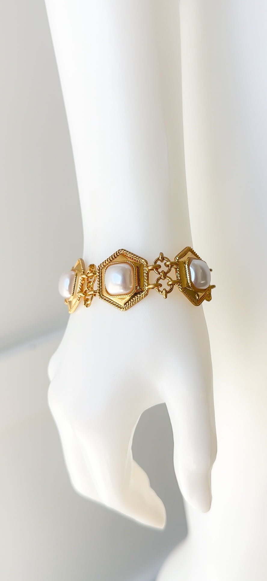 Hexagon Pearl Bracelet