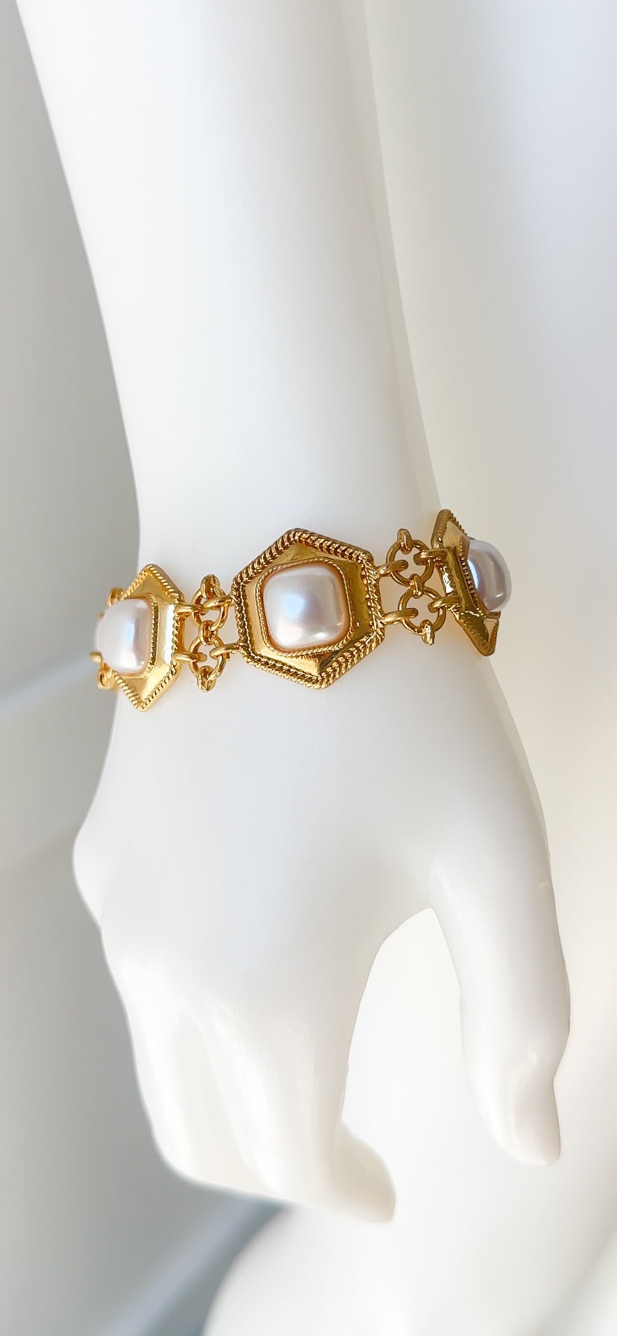 Hexagon Pearl Bracelet