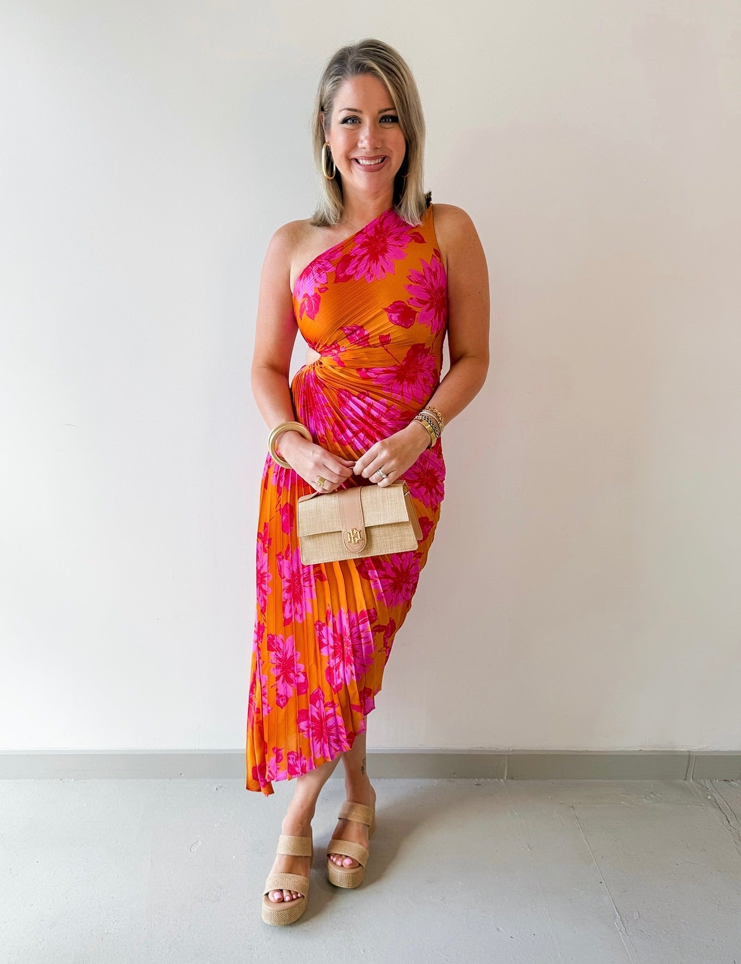 Hibiscus One Shoulder Maxi Dress