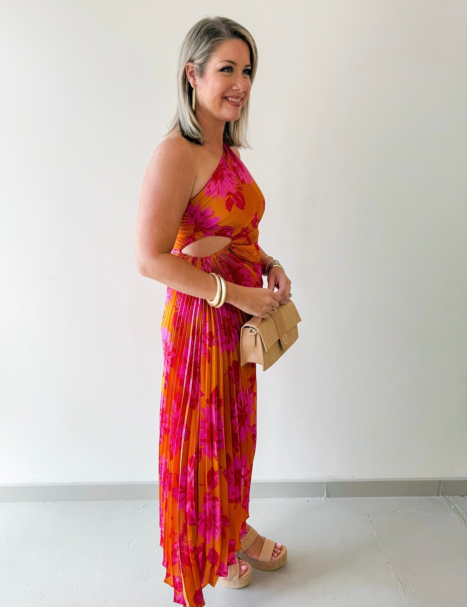 Hibiscus One Shoulder Maxi Dress