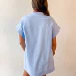 Hidden Button Placket Dress - Chambray