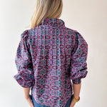 High Neck Ruffled Floral Top