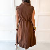 High Neck Sleeveless Maxi Dress - Mocha