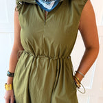 High Neck Sleeveless Maxi Dress - Olive