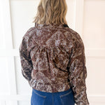 High Neck Waist Tie Jacket - Brown