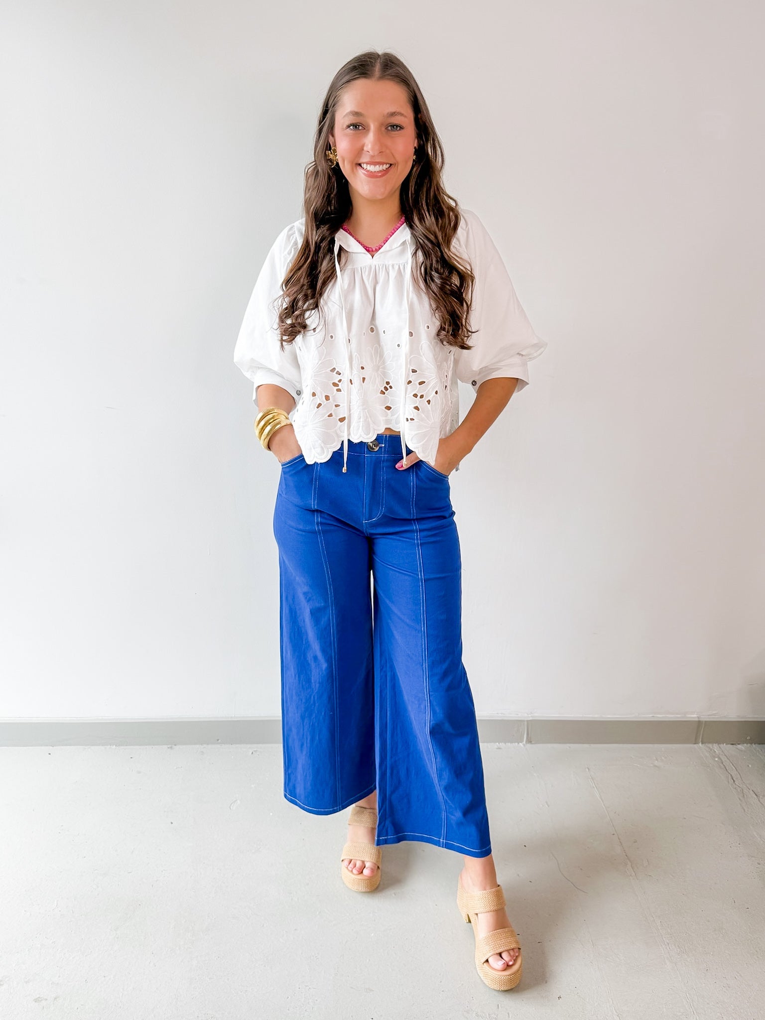 High Rise Seamed Crop Pants