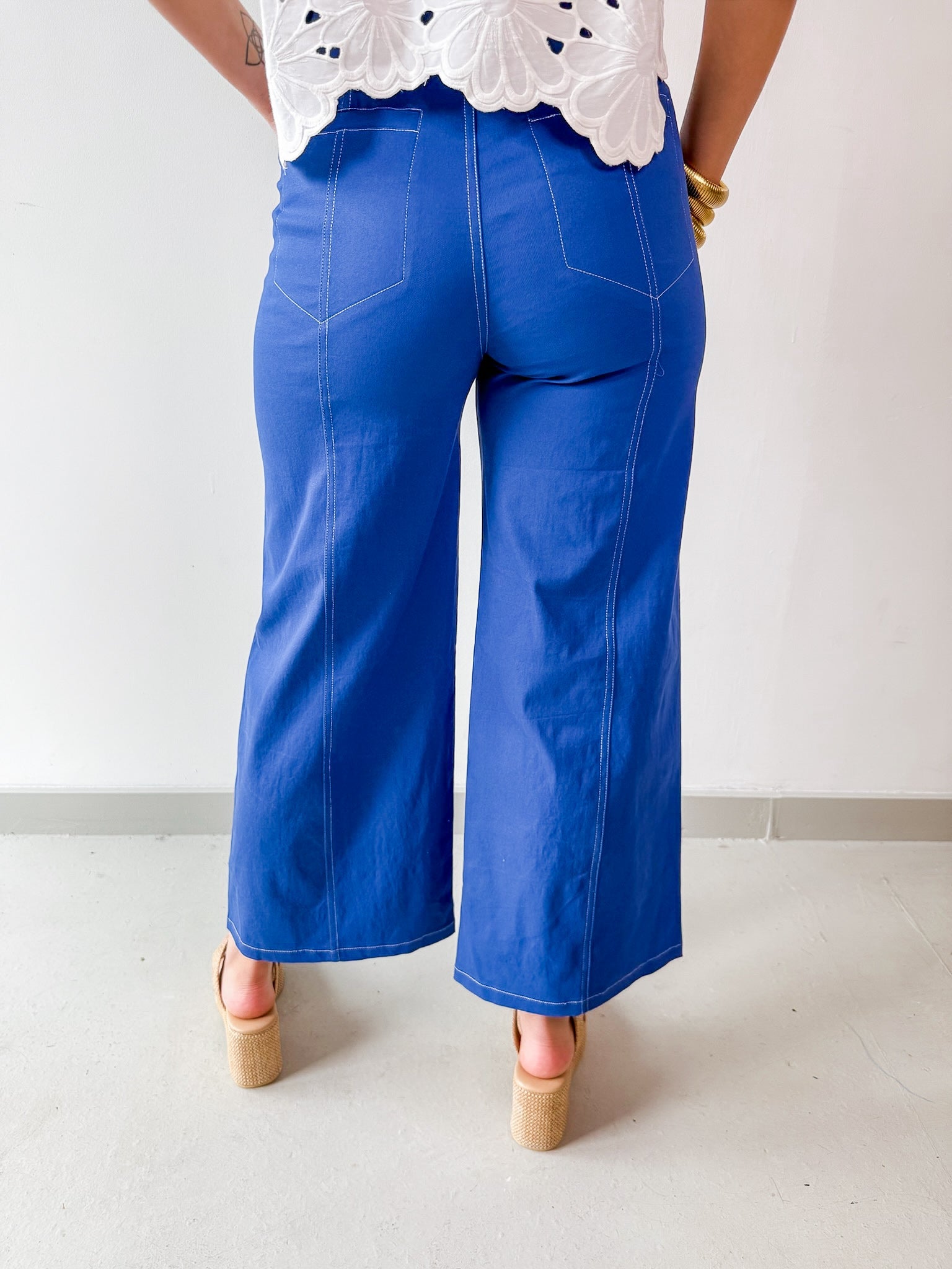 High Rise Seamed Crop Pants