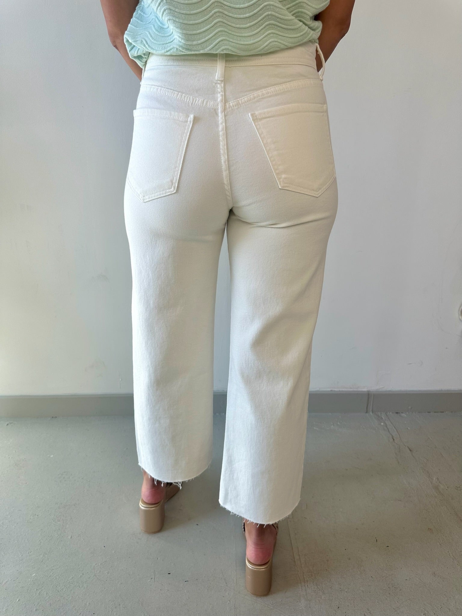 High Rise Utility Wide Leg Jeans