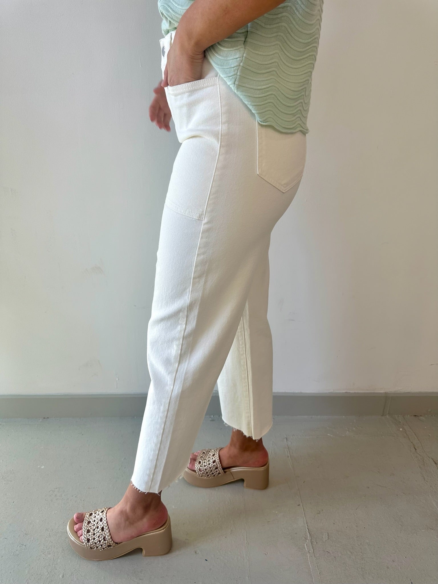 High Rise Utility Wide Leg Jeans