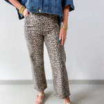 High Rise Vintage Straight Leopard Denim