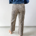 High Rise Vintage Straight Leopard Denim