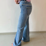 High Rise Wide Flare Pocket Jean