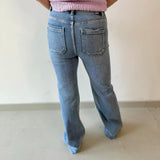 High Rise Wide Flare Pocket Jean