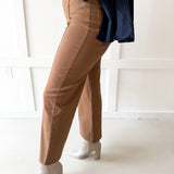 High Rise Wide Leg Pants- Mocha