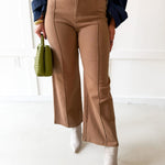 High Rise Wide Leg Pants- Mocha