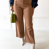 High Rise Wide Leg Pants- Mocha