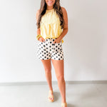 High Waist Polka Dot Print Shorts