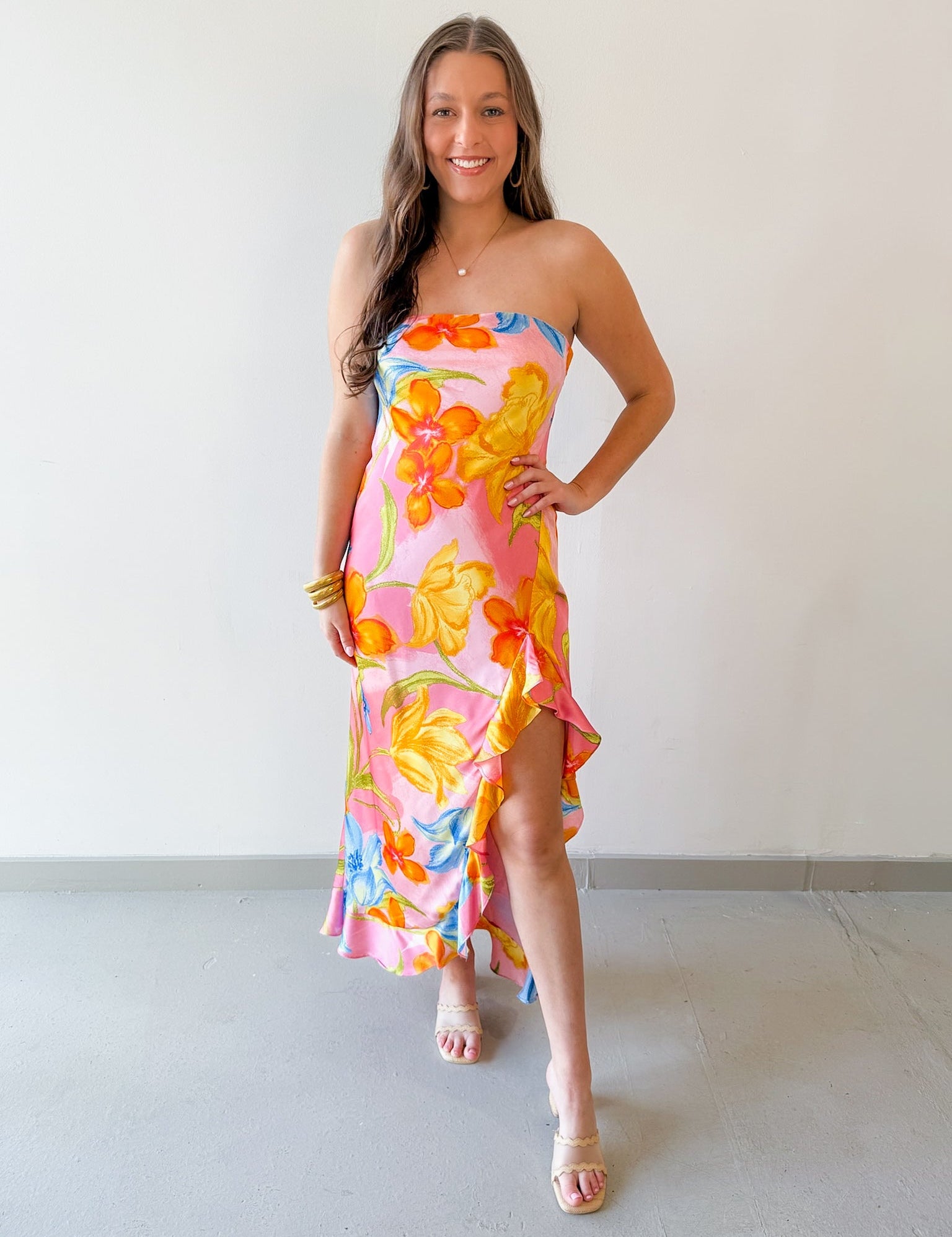 Honey Suckle Strapless Maxi Dress