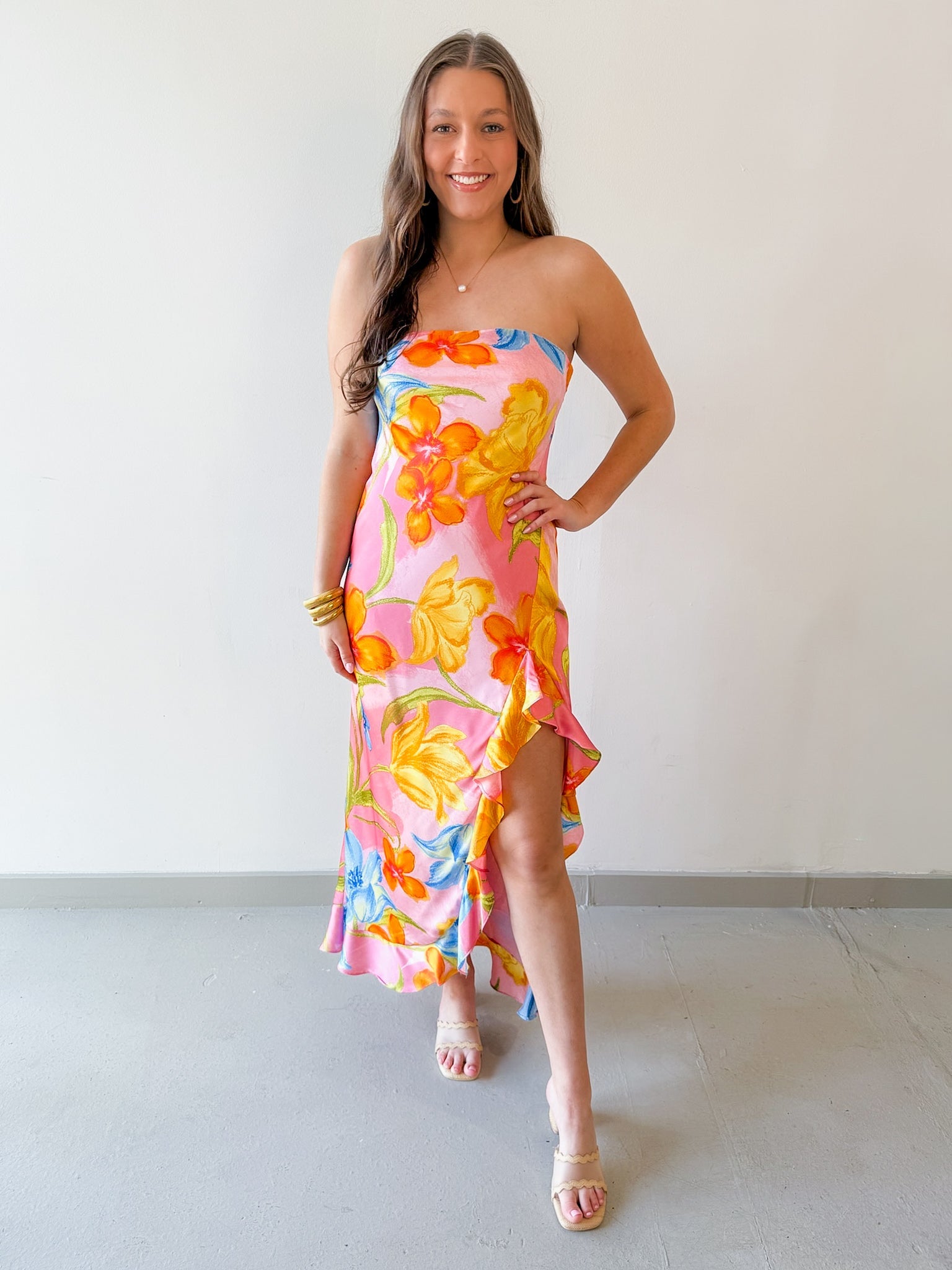 Honey Suckle Strapless Maxi Dress
