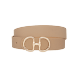 Horsebit Belt - Gold/Taupe
