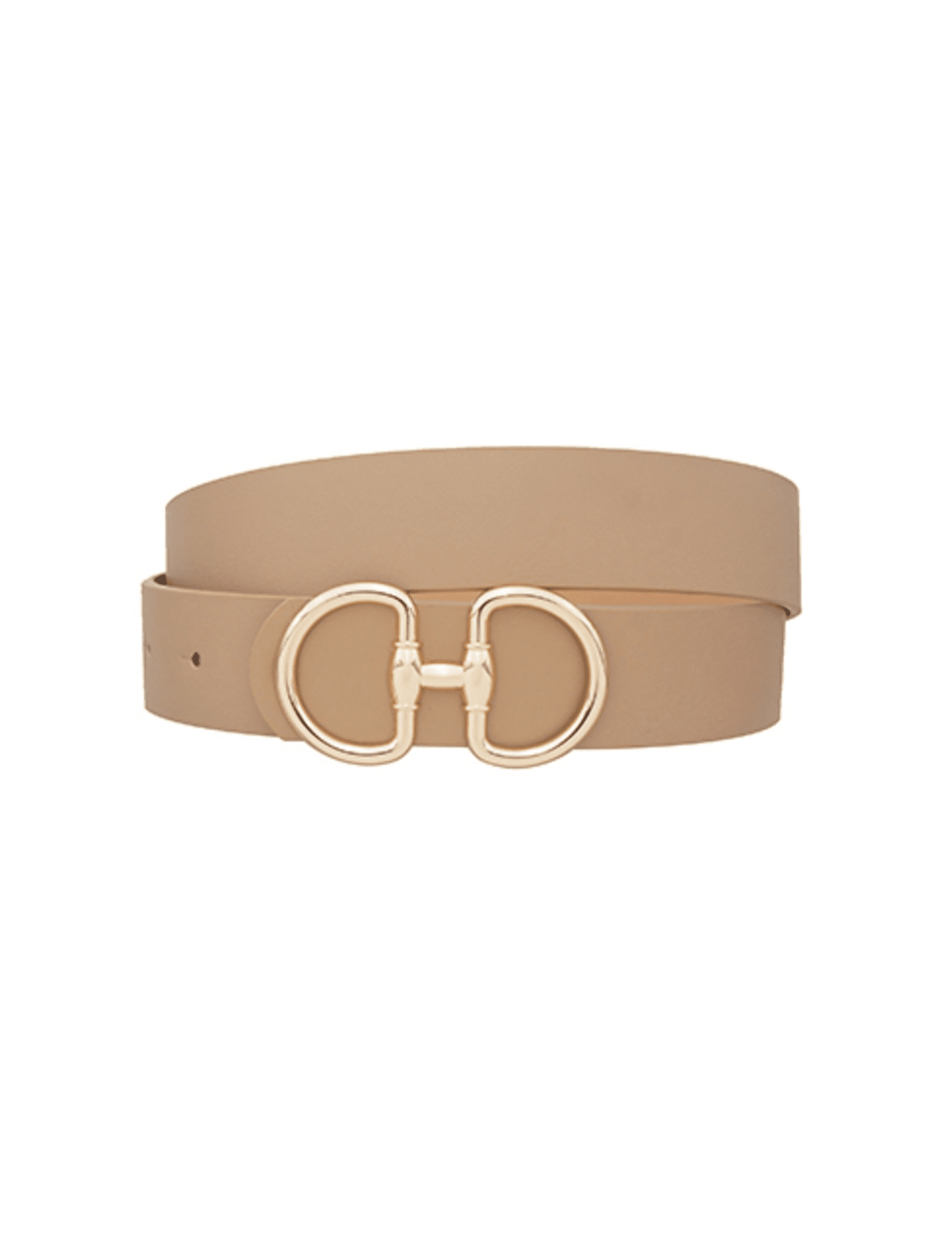 Horsebit Belt - Gold/Taupe