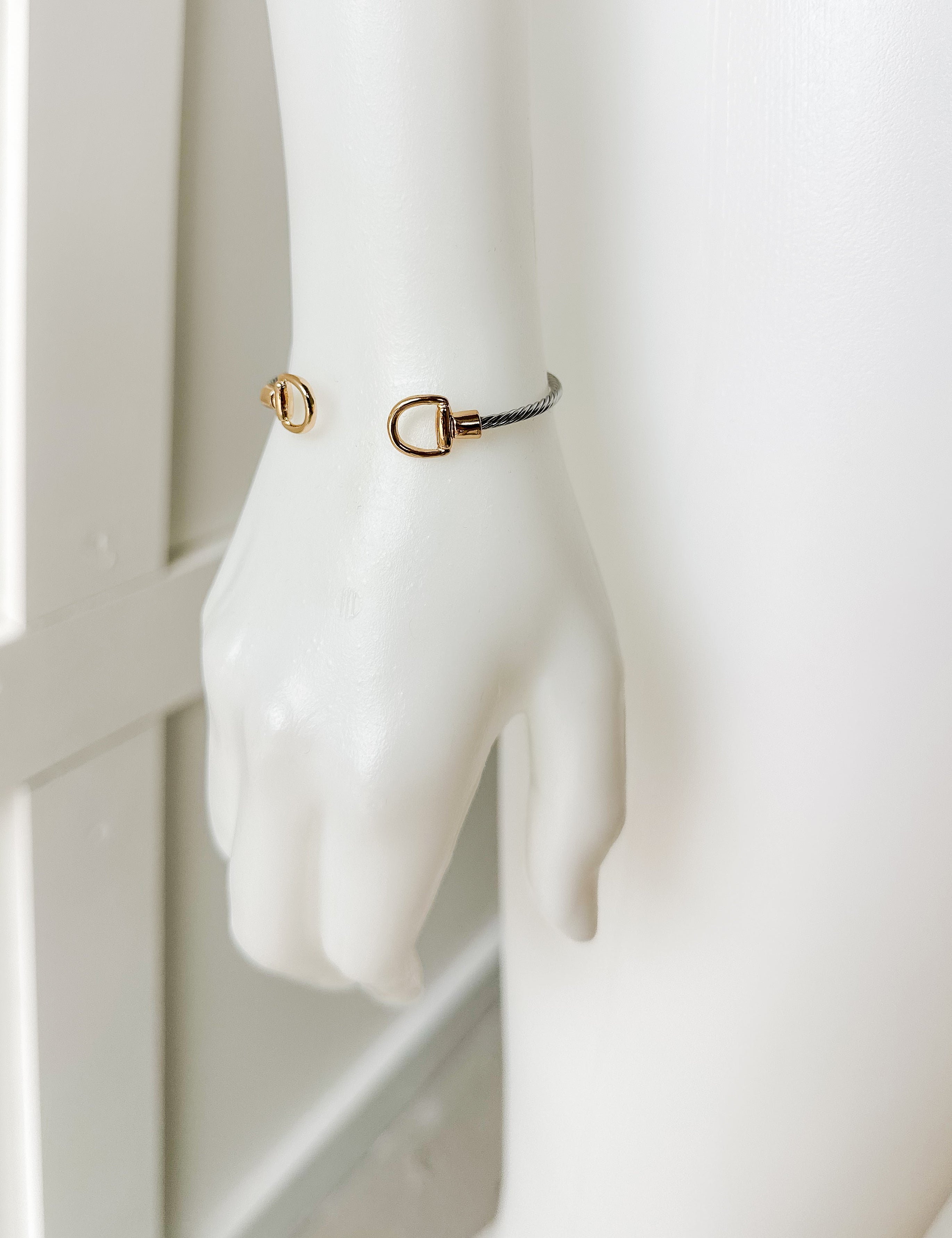 Horsebit Cuff Bracelet -Two Tone