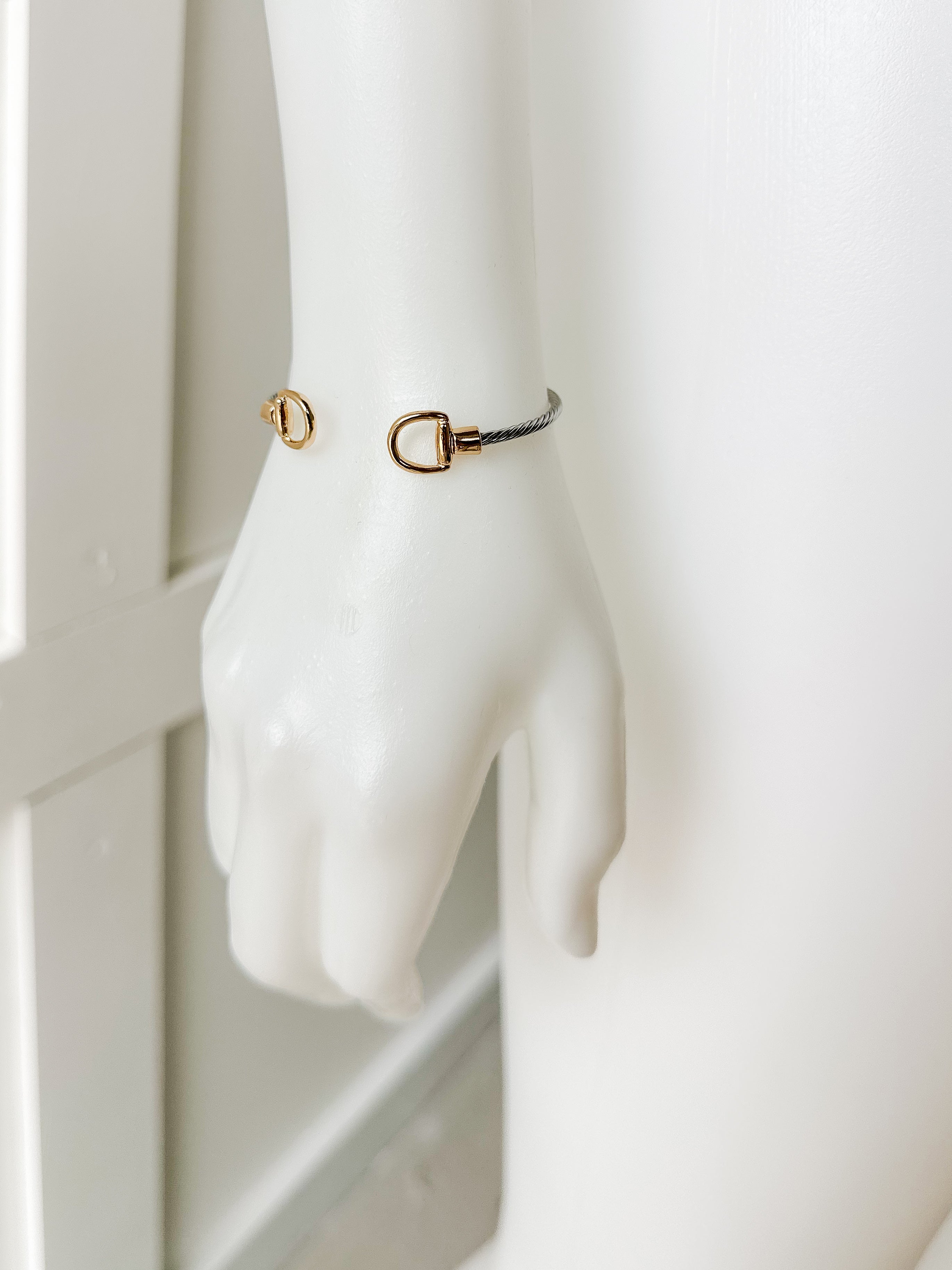 Horsebit Cuff Bracelet -Two Tone