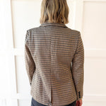 Houndstooth Blazer - Brown