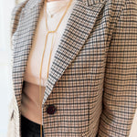 Houndstooth Blazer - Brown