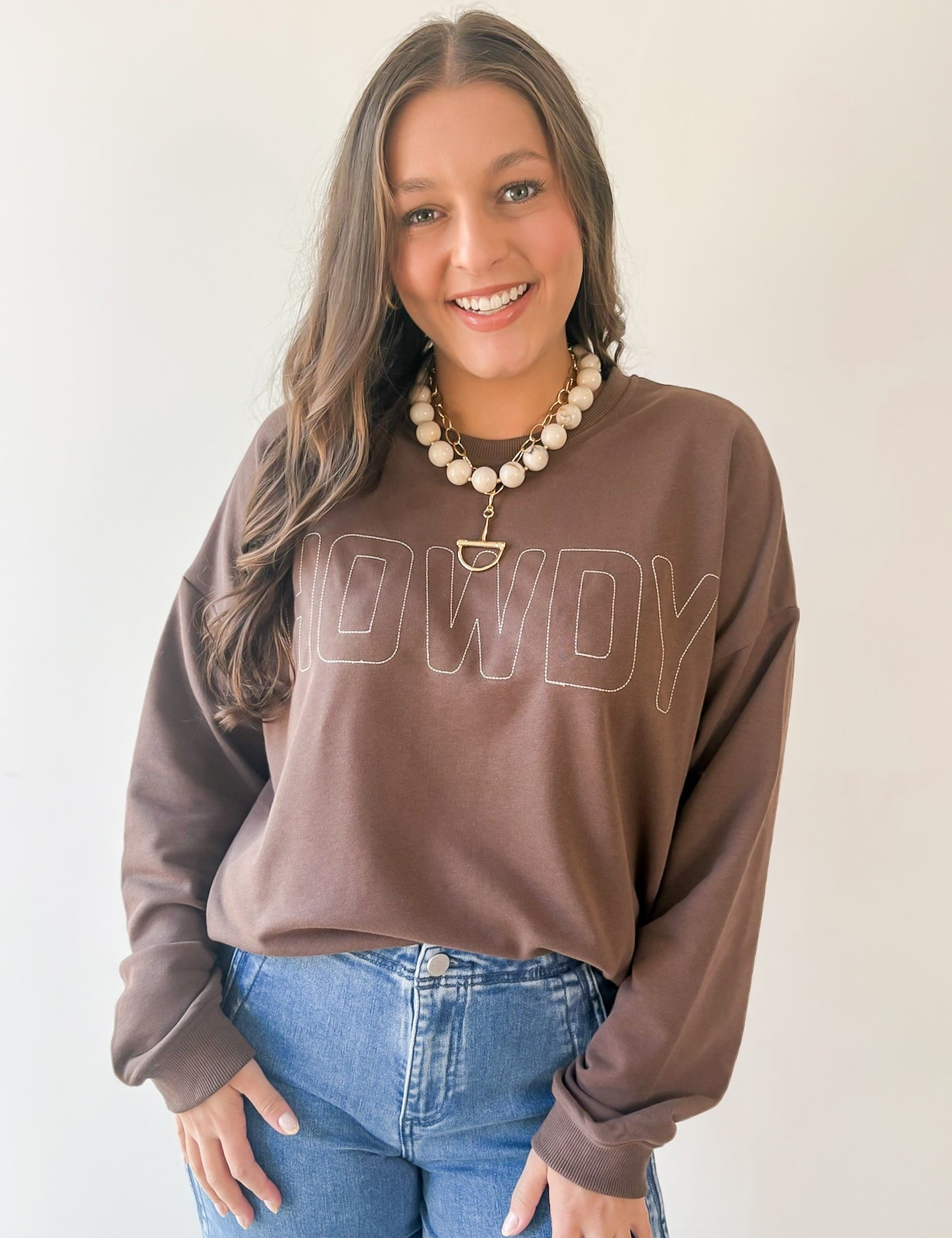 "Howdy" Graphic Sweater - Coco