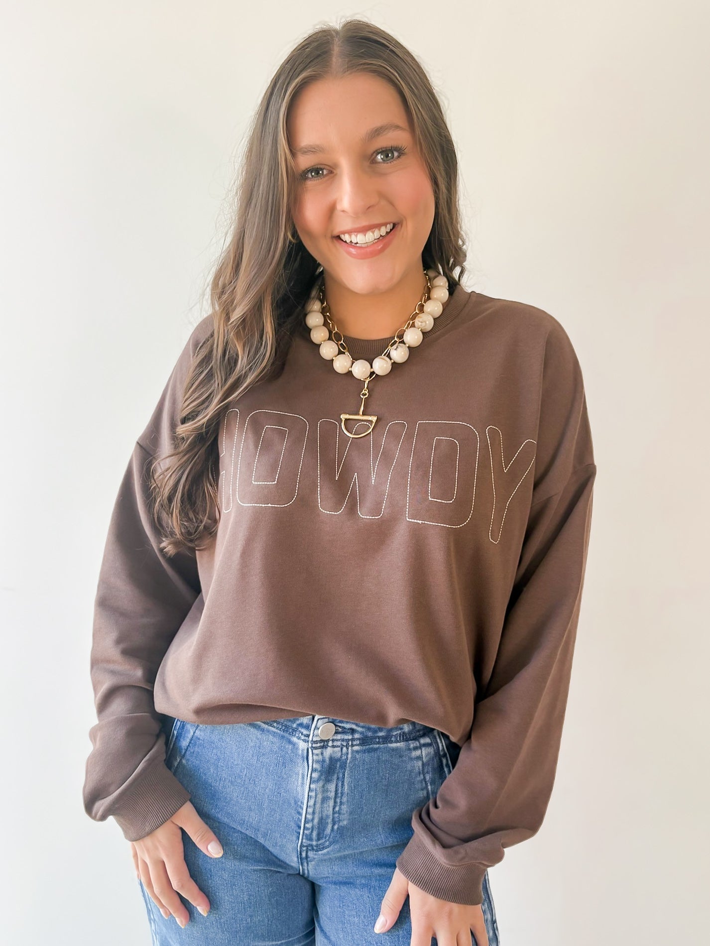"Howdy" Graphic Sweater - Coco
