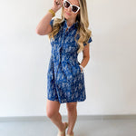Indigo Fish Print Dress