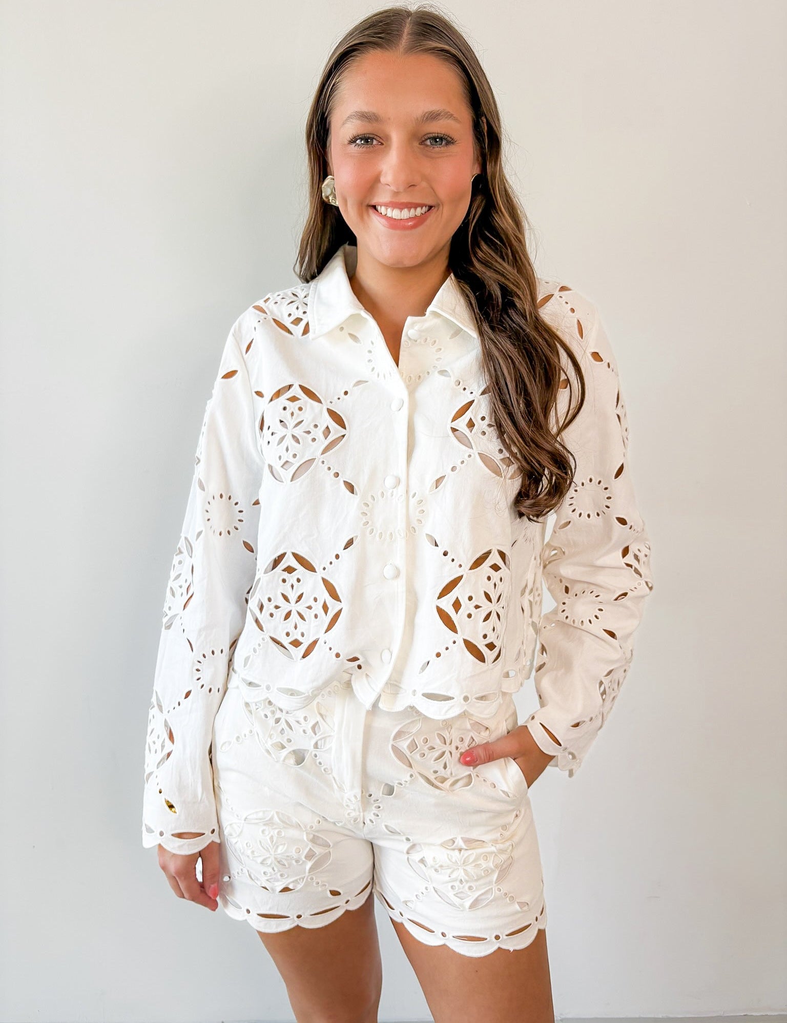 Ivania Ivory Eyelet Jacket