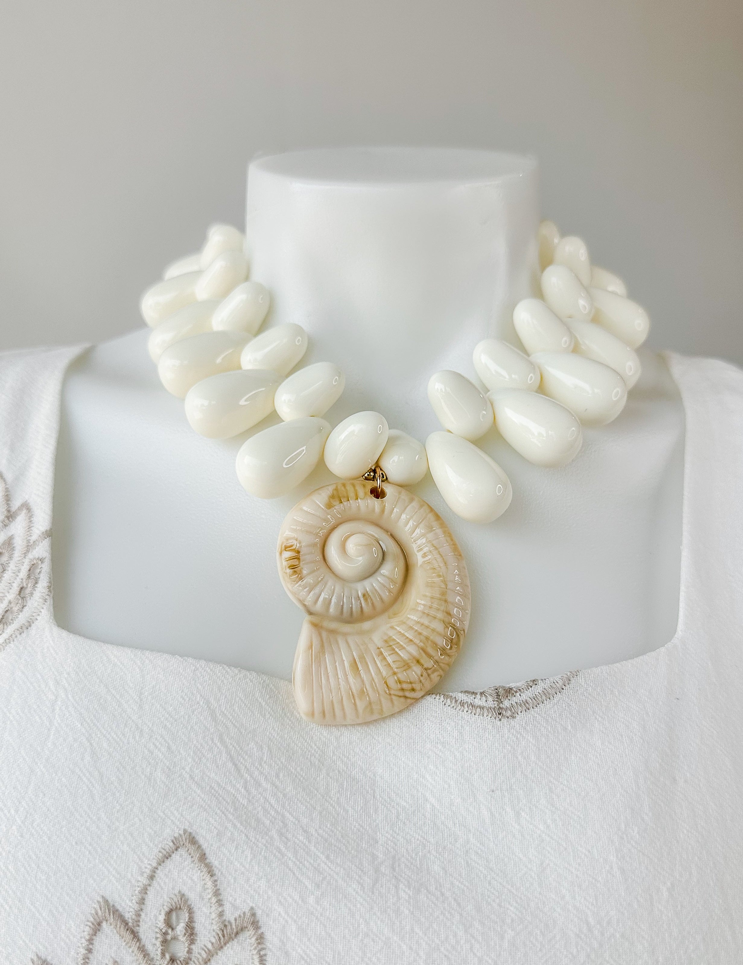 Ivory Shell Bead Necklace