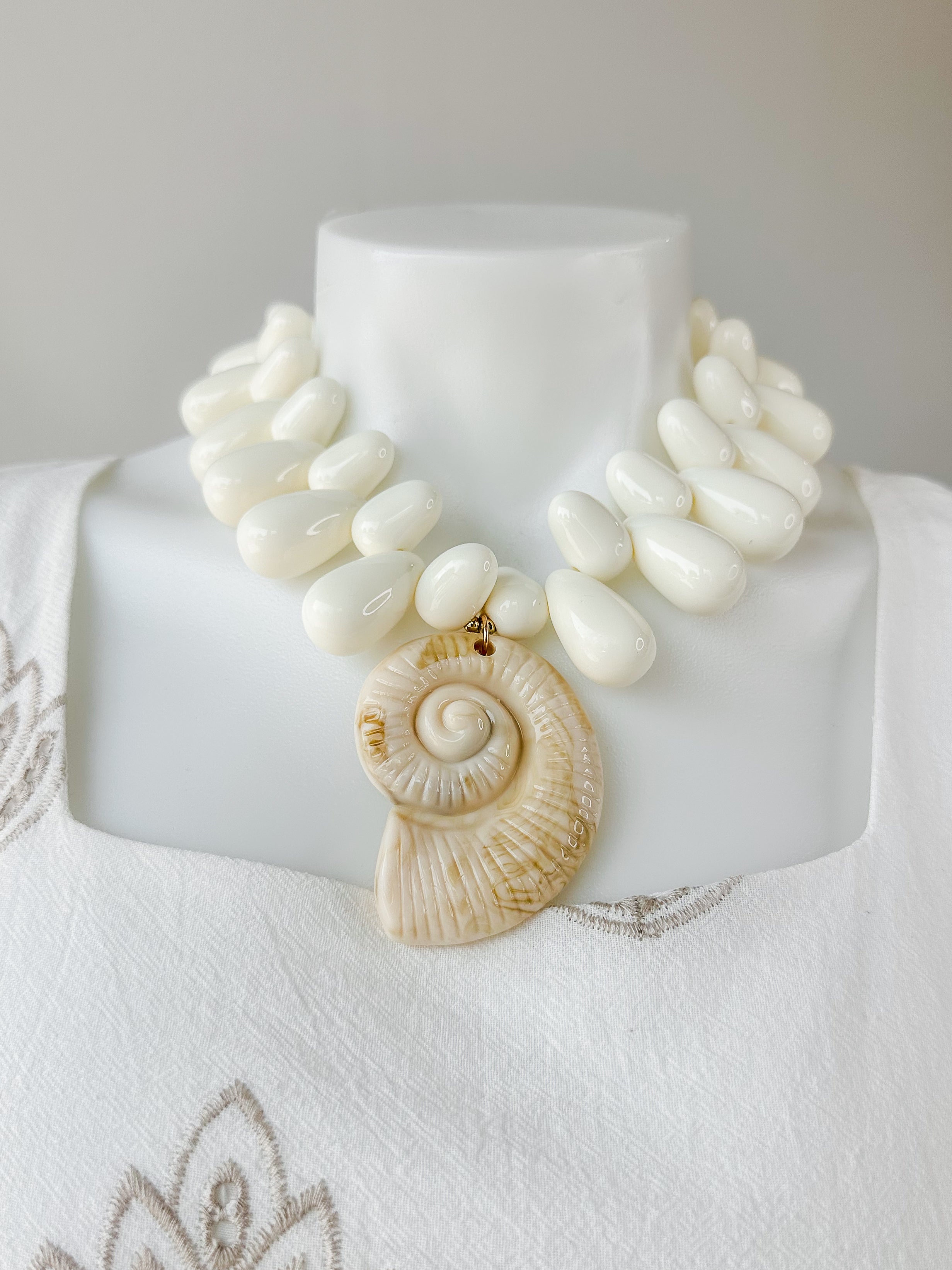 Ivory Shell Bead Necklace