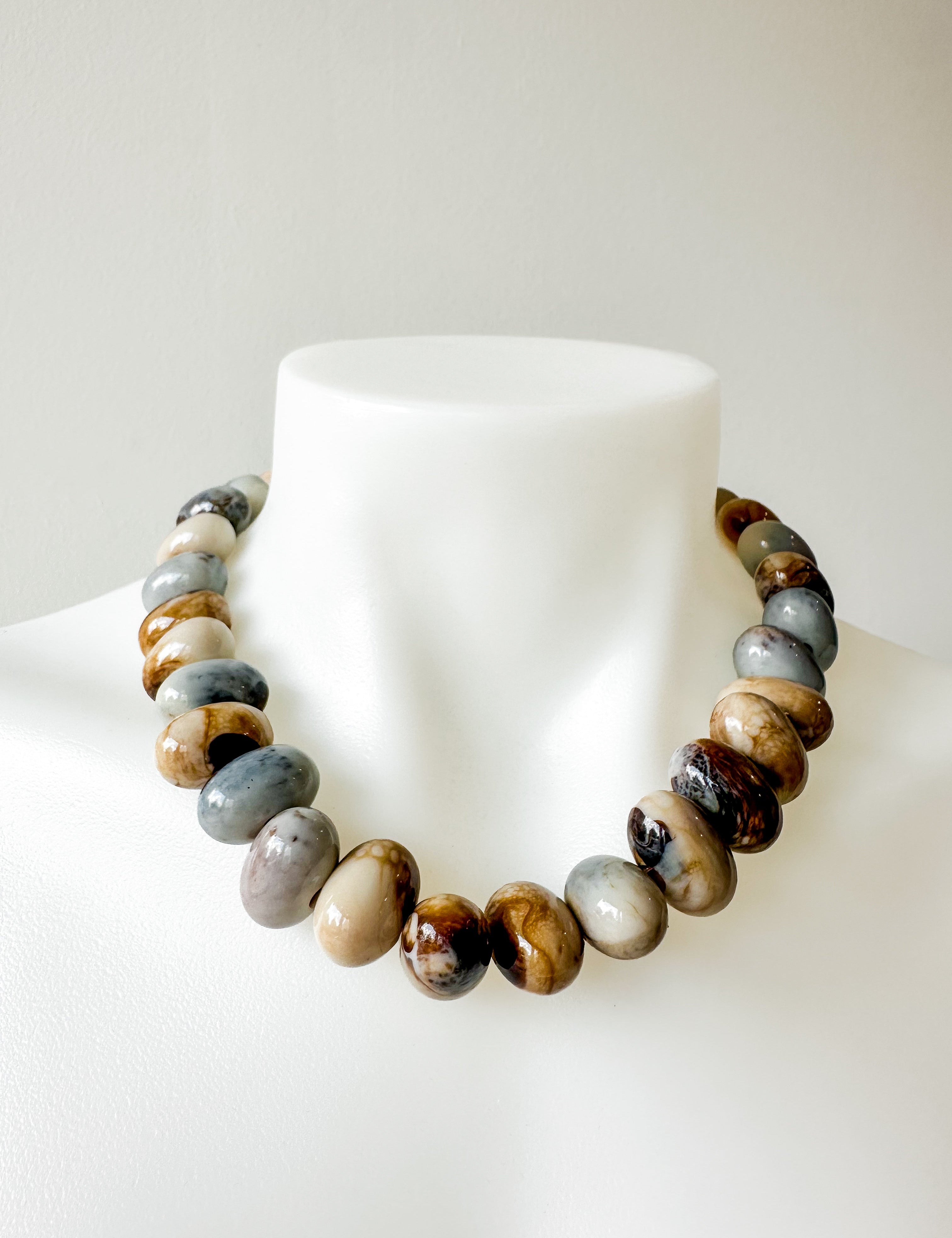 Ivory/Brown Bead Necklace