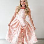 Jacquard Asymmetrical Ruffled Dress