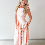 Jacquard Asymmetrical Ruffled Dress